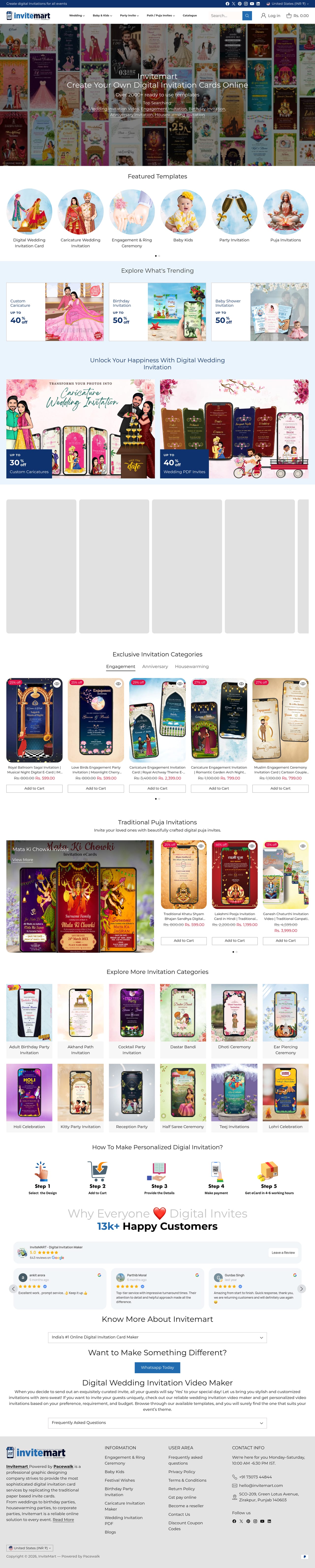 InviteMart homepage on desktop